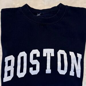 John Galt / Brandy Melville Dark Navy Blue Boston Cropped Crewneck Sweatshirt